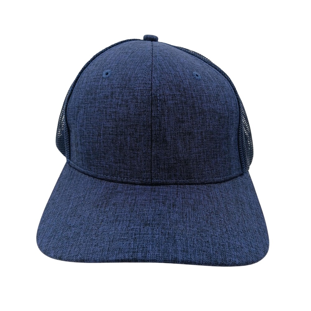 TSSGBL Hat Cap Snap Back One Size Blue Mesh Trucker Linen Blend Mens Summer